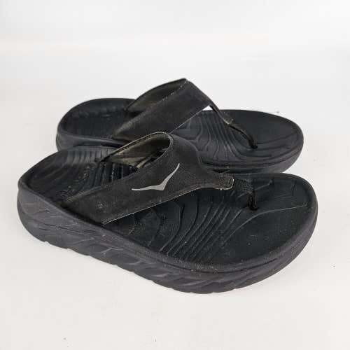 Hoka One One Ora Recovery Flip Flops Womens 8 Black Comfort Sandals Thongs