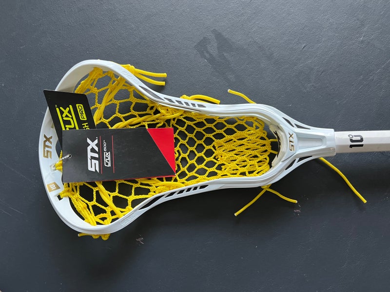 New STX Crux 600 Stick Complete Yellow Crux Mesh and White Precision Flex Handle