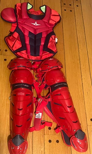 Used All Star System 7 Catcher's Chest Protector AND shin guards