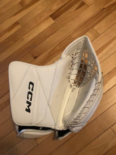 Used CCM Regular Pro Stock Axis 2 Catch Glove White W/ Pinky Loop