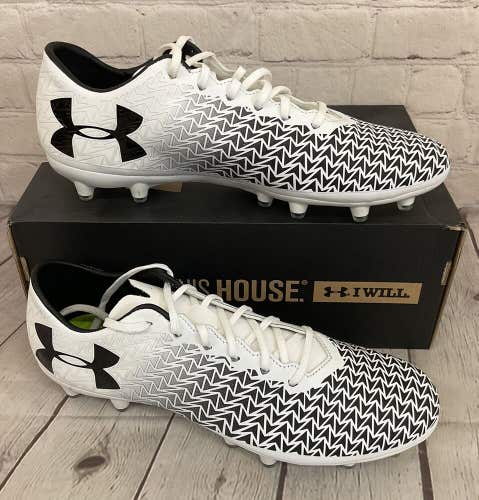 Under Armour Corespeed Force 3.0 FG Men's Soccer Cleats White Black US Size 10.5
