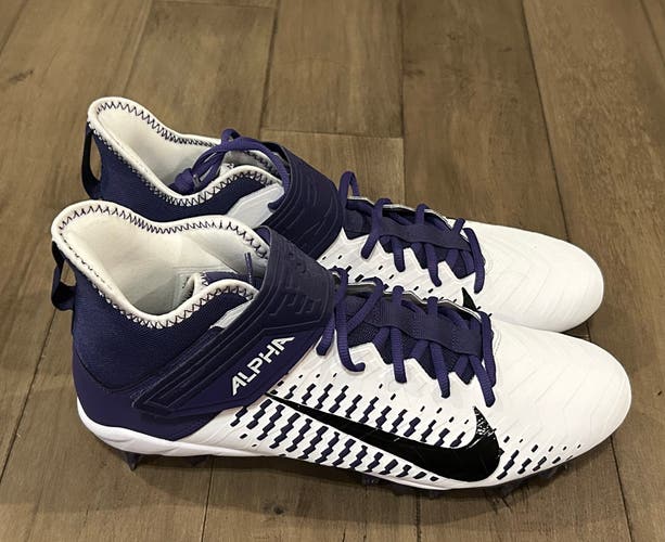 Size 13 Men’s Nike Alpha Menace Pro 2 Football Cleats Purple LSU Ravens