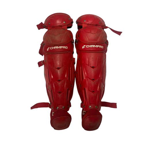 Used Champro Cg106sc Intermediate Catcher's Shin Guards Red