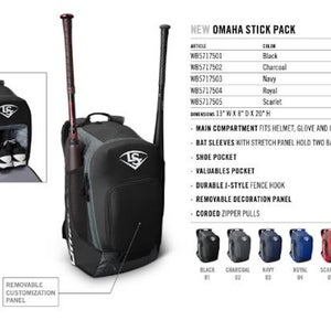 Louisville Slugger Omaha Stick Pack Charcoal Baseball & Softball Equipment Bags
