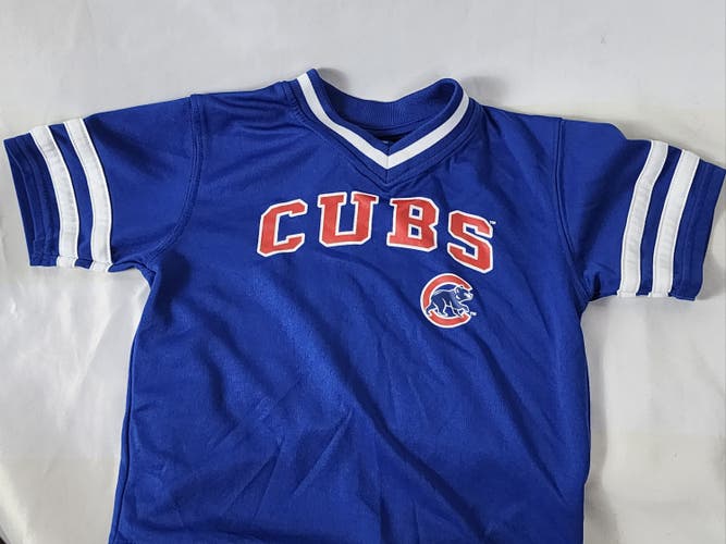 MLB Genuine Merchandise Chicago Cubs Double Stripe Sleeve Baez #9 Toddler Jersey Size 2T