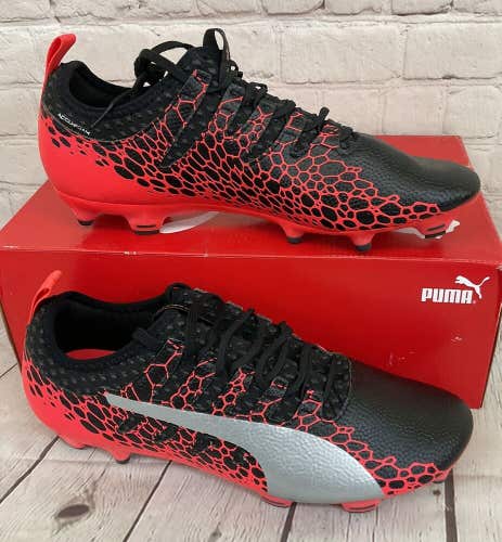 Puma evoPower Vigor 2 Graphic FG Men's Soccer Cleats Colors Black Red US Size 10