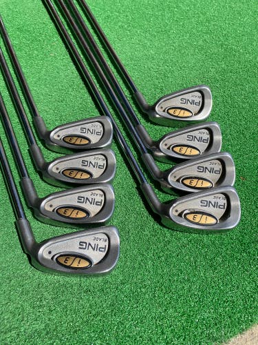 Used Men's Ping Right Handed Stiff Flex Steel Shaft i3 Blade Iron Set