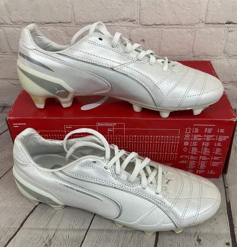Puma 102669 09 King FG Men's Soccer Cleats Metallic White US Size 7