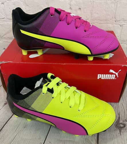 Puma Adreno II FG Jr Youth Soccer Cleats Safety Yellow Pink Glow Black US  11C