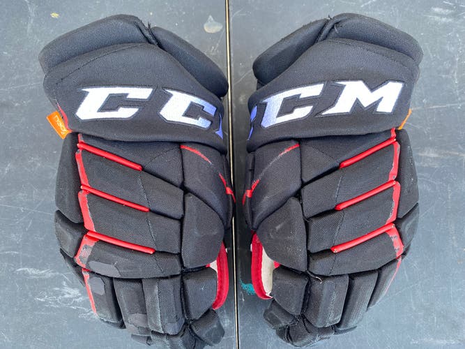 CCM JetSpeed FT1 Pro Stock Hockey Gloves 14" Blackhawks 3748
