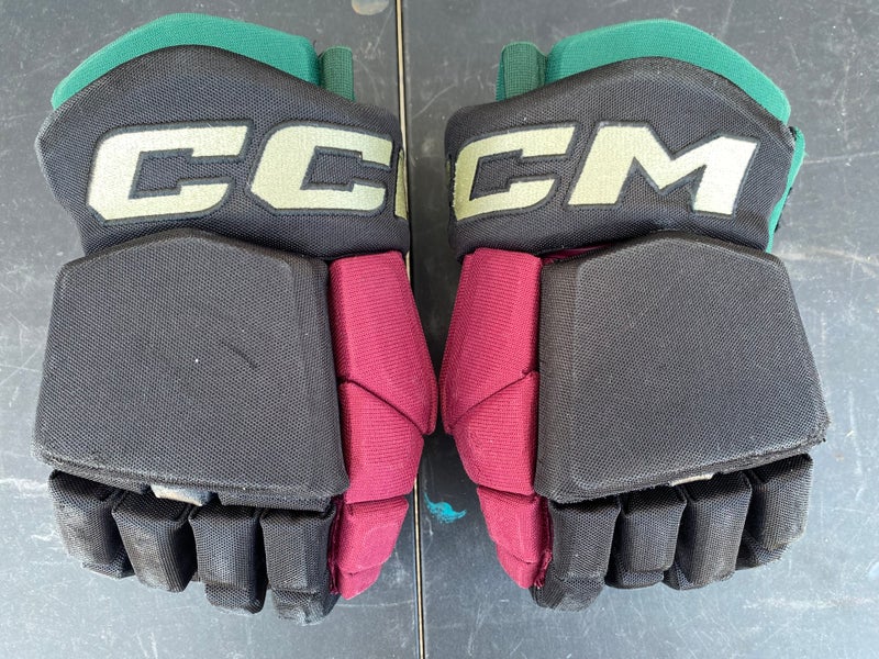 CCM HGTK Tacks Pro Stock Hockey Gloves 14" Black COYOTES 3740