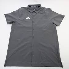 Gray New Medium Men's Adidas Button Down Shirt