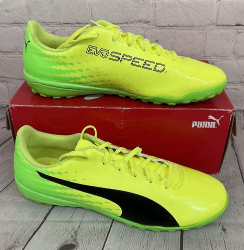 Puma 104020 01 evoSPEED 17.4 Men Turf Trainer Sneakers Yellow Black Green US 9.5