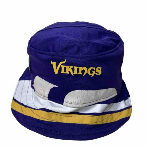 Custom Minnesota Vikings Reversible Bucket Hat Floppy Hat NFL Sz Large
