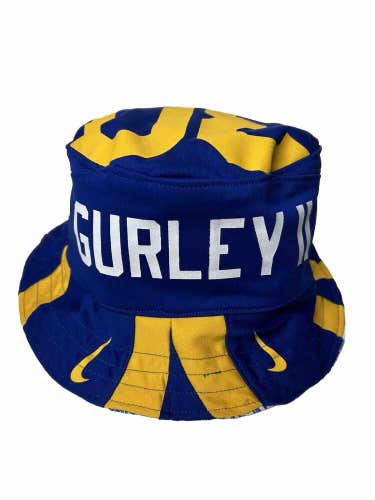 Custom LA Rams Todd Gurley Reversible Bucket Hat Floppy Hat NFL Sz Medium