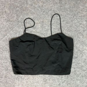 Asos Womens Top 6 Black Crop Top Sleeveless Button Back Going Out Tube Shirt