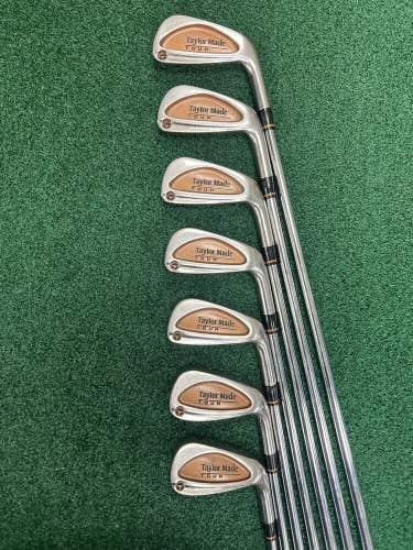 Taylormade Burner Tour Golf Club Iron Set 3-9 Iron MRH Stiff Flex Steel Shafts