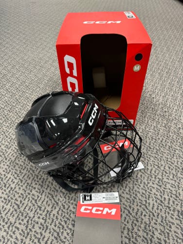 CCM Tacks 70 Black Medium Combo helmet