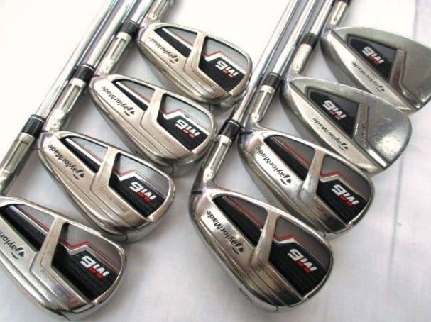 Used Men's TaylorMade M6 Right Handed Iron Set Stiff Flex 5 Pieces Steel Shaft