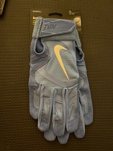 NEW Nike Alpha Huarache Elite UNC Carolina Blue Batting Gloves Men’s XL