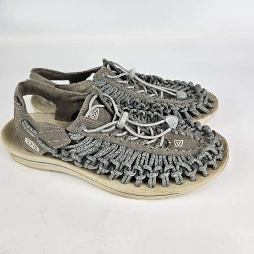 Keen Uneek Womens Sandals Size 10 Gray Woven Bungee Hiking Paracord Water Shoes