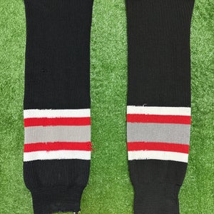Black/Gray/Red Hockey Socks