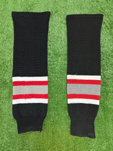 Black/Gray/Red Hockey Socks
