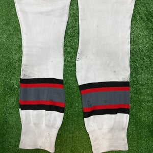 White/Gray/Red Hockey Socks