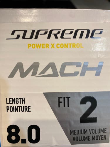New Bauer Size 8 Supreme Mach Hockey Skates With Fly TI Steel
