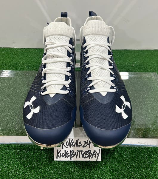 NIB Under Armour UA Spotlight Clone 3.0 MC cleats - Mens size 10.5 Navy/White Under Armour Spotlight Clone MC LE  main image 4