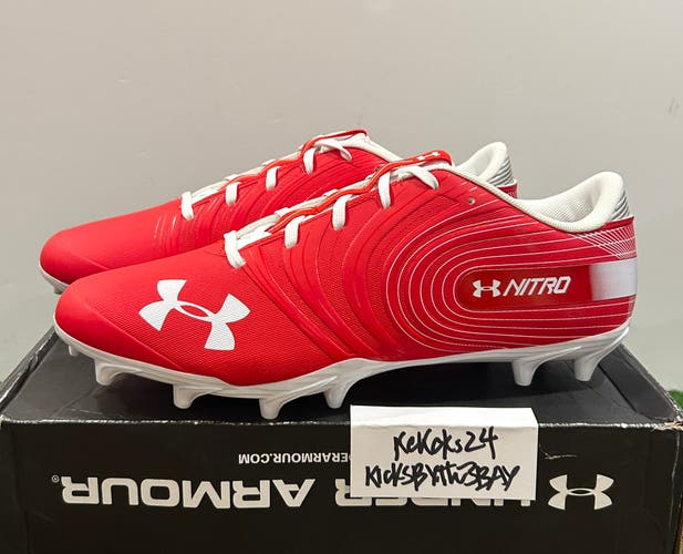 Under Armour Nitro Low MC Football Cleats Red Size 12 Mens 3000182-600