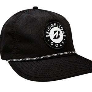 NEW Bridgestone Crusher Black Adjustable Rope Snapback Golf Hat/Cap