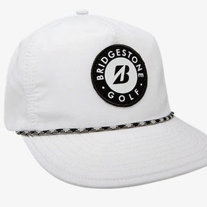NEW Bridgestone Crusher White Adjustable Rope Snapback Golf Hat/Cap
