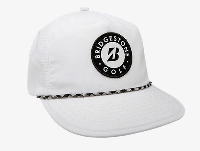 NEW Bridgestone Crusher White Adjustable Rope Snapback Golf Hat/Cap