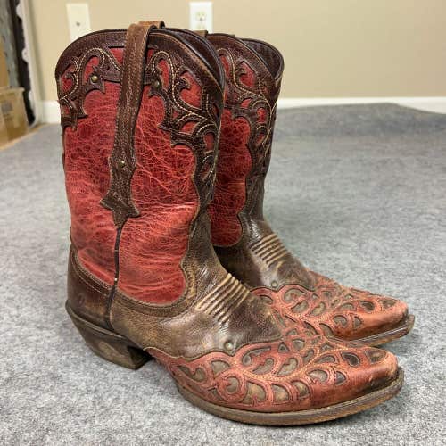 Ariat WomensCowboy Boots 9.5 B Red Brown Cowboy Leather High Narrow Western Pair