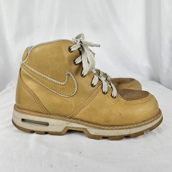 Nike Air Ecrof Tan Brown Leather Vtg Hiking Casual Boots 