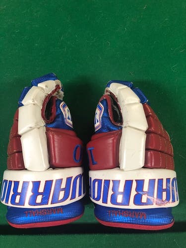Custom NYR New York Ranger All Leather Carbon Cuff Warrior Franchise Gloves 12" Pro Stock