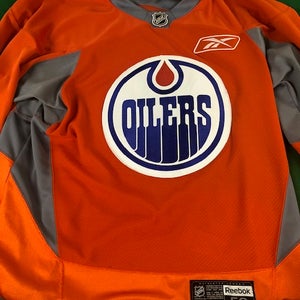 EDM Edmonton Oilers Orange Pro Stock Size 58 Men's Reebok Jersey