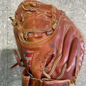 Red Used Rawlings Century Series Left Hand Throw Catcher's Baseball Glove 34"