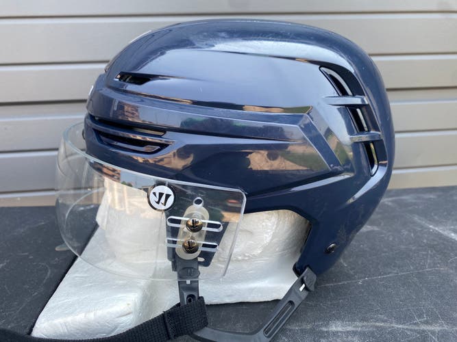 Warrior Alpha One Pro Hockey Helmet Pro Stock Medium Navy Blue Warrior Visor 3764