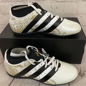 Adidas AQ3437 Ace 16.3 Primemesh TF J Youth Soccer Shoes White Black Gold US 2