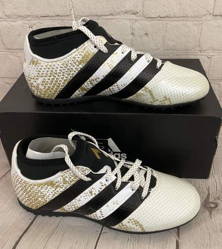 Adidas AQ3437 Ace 16.3 Primemesh TF J Youth Soccer Shoes White Black Gold US 2
