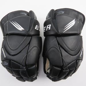 Vintage Bauer Vapor 10 Black Leather Ice Hockey Player Gloves Size Senior 15"