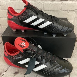 Adidas CM7663 Copa 18.1 FG Men's Soccer Cleats Black White Coral Red US 11.5