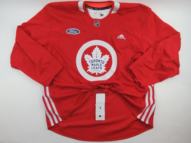 Adidas Toronto Maple Leafs Practice Worn Authentic NHL Hockey Jersey Red Size 58+