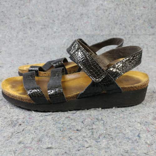 Naot Kayla Womens 38 EU Wedge Sandals Slingback Black 2 Strappy Comfort Shoes