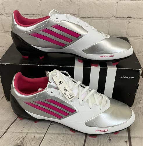 Adidas F50 TRX FG Women's Soccer Cleats Metallic Silver Bright Pink Black US 10