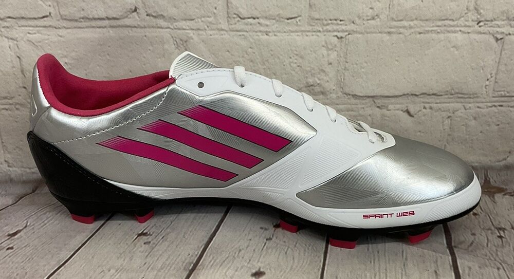 Adidas F50 TRX FG Women's Soccer Cleats Metallic Silver Bright Pink Black US 10