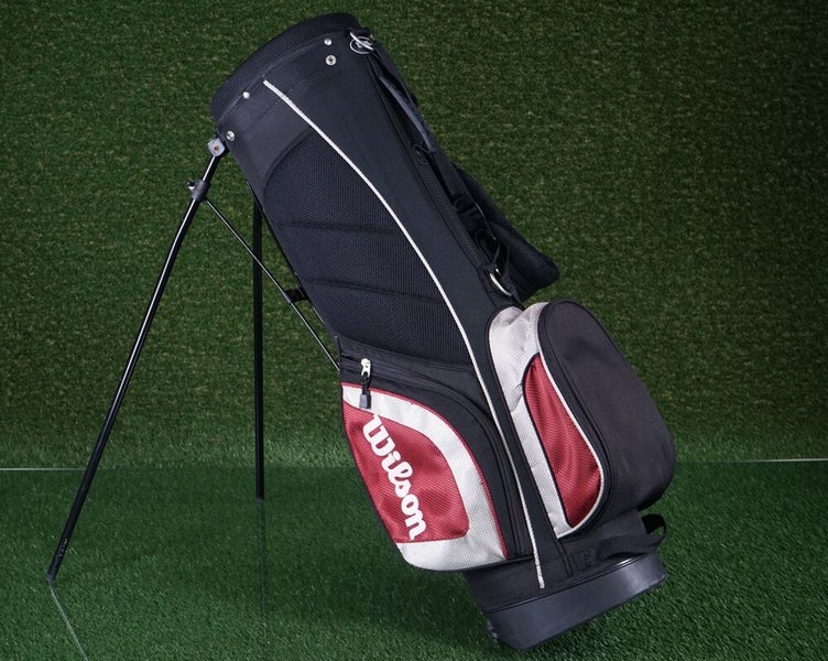 WILSON DYNA BALANCE STAND BAG 4 WAY DIVIDERS GOLF BAG, BLACK