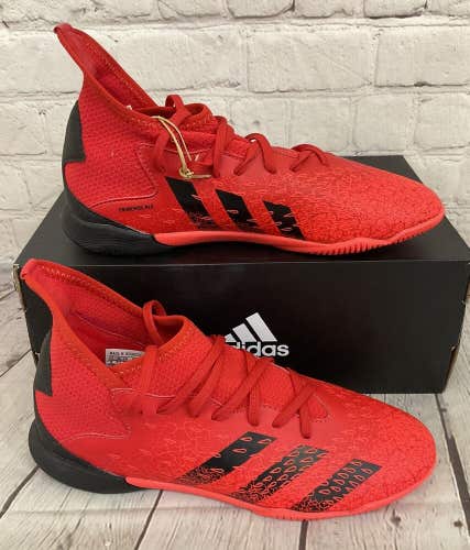 Adidas FY6288 Predator Freak .3 IN J Youth Indoor Soccer Shoes Red Black US 4